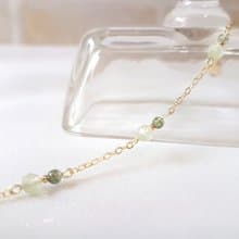 植粹 ‧ 葡萄石 綠髮晶 細手鍊 5月誕生石