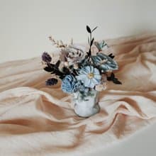 歐風古典永生桌花/擴香花/永生花/居家擺飾/霧面仿舊限量花器