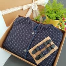 柔軟純棉輕磨毛深藍底小小點點  雙面穿多功能使用披風