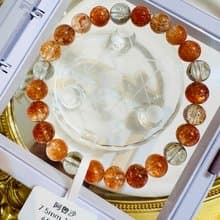 精品阿魯沙7.5mm15.1g金太陽共生水晶化太歲招財事業擋煞招貴人