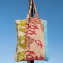手縫紗麗布側背包/刺繡側背包/刺繡肩背包/手縫紗麗線側背包-植物