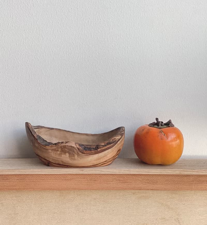 手工橄欖木船形置物碗