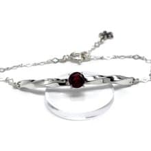 桜/ガーネット/ブレスレット/シルバー925/シルバーアクセサリー/和風/着物/日本製/送料無料