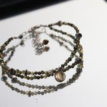 碧草| 自然植系// 綠碧璽純銀手鍊//