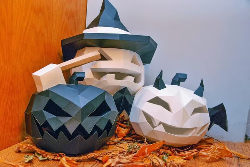 DIY手作3D紙模型擺飾 禮物 萬聖節 節慶系列 - 巫師南瓜
