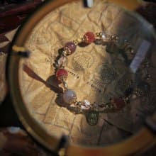 【旅行祭】沙漠玫瑰佩特拉 // C1619太陽石白水晶波斯瑪瑙手鍊