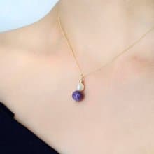 【Self Love系列】紫龍晶×淡水珍珠14K包金水晶項鍊 貴人運 開運