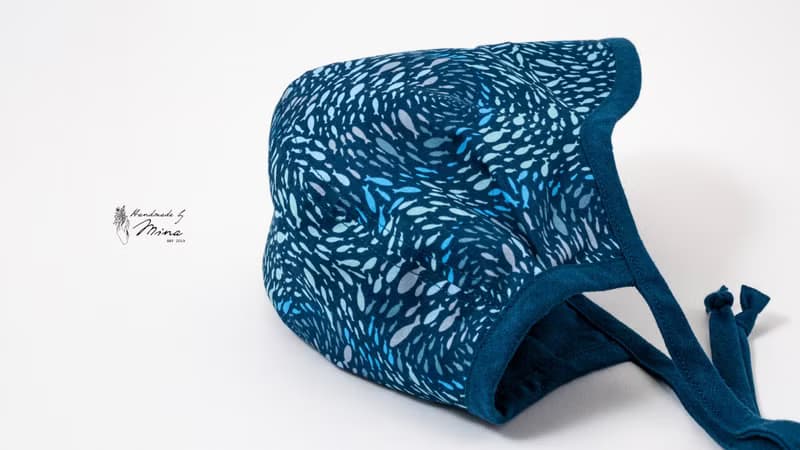 Handmade by Mina【AGF系列】海洋小魚男寶寶短帽簷遮陽帽 贈禮盒