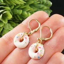Mini Donut Earrings Cute Donuts Doughnut Kawaii Food Dessert Earrings Jewelry