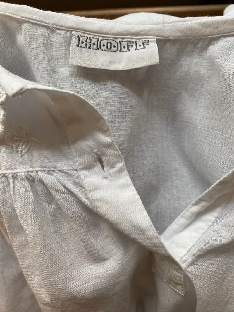 歐風彼得潘領刺繡女童古著上衣洋裝