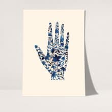 藍色花朵海報數位 JPEG 可列印牆面畫廊牆面藝術花卉印刷