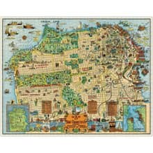 Cavallini & Co.  圓罐1000片拼圖_舊金山地圖