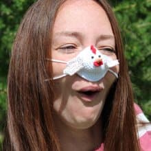 Nose warmer chicken gifts. Chicken accessories. Fun useful gift.