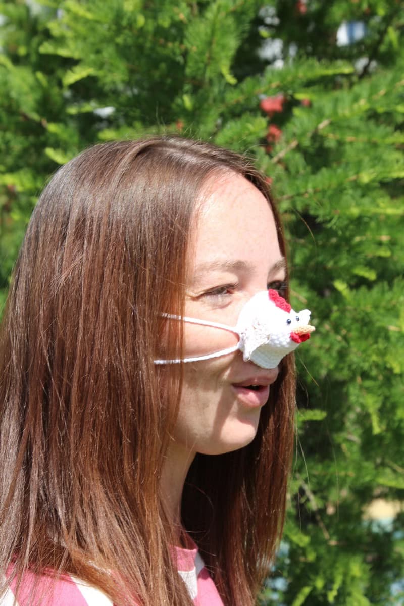 Nose warmer chicken gifts. Chicken accessories. Fun useful gift.
