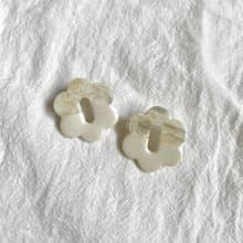 手作軟陶耳環 漣漪系列 大花花 拼接款式 耳針耳夾