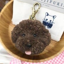 純手工製作圓耳貴賓鑰匙圈