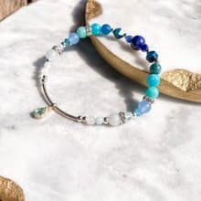 【藍色星球的眼淚】藍磷灰 海藍寶 天河石 月光石 水晶手鍊