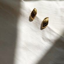 Vintage Napier Ripple Gold Earrings