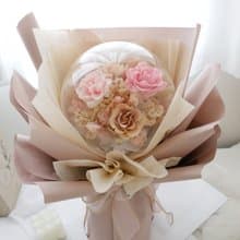 波波球永生玫瑰花束【輕裸櫻粉】七夕情人節/不凋花/生日/畢業季