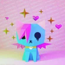 DIY Paper Emo Kitty 3D Papercraft Printable PDF