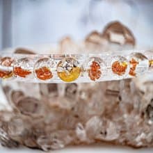 【錦鯉膠花】冰透紅黃膠花水晶手鍊