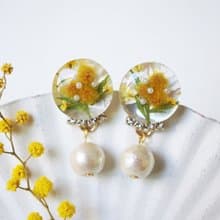 含羞草花束 I 樹脂耳環  I