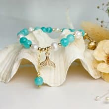 希望之石/天然珍珠-天河石珍珠手鍊