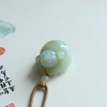 天然和田玉發財豬生肖豬吊墜項鏈 招財進寶 平安喜樂 生日禮物