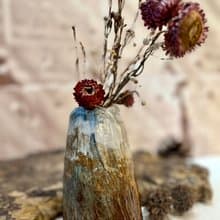 手捏陶瓶花器 秋氛  H13.5 cm 花入 花瓶 擺飾 水瓶 家飾