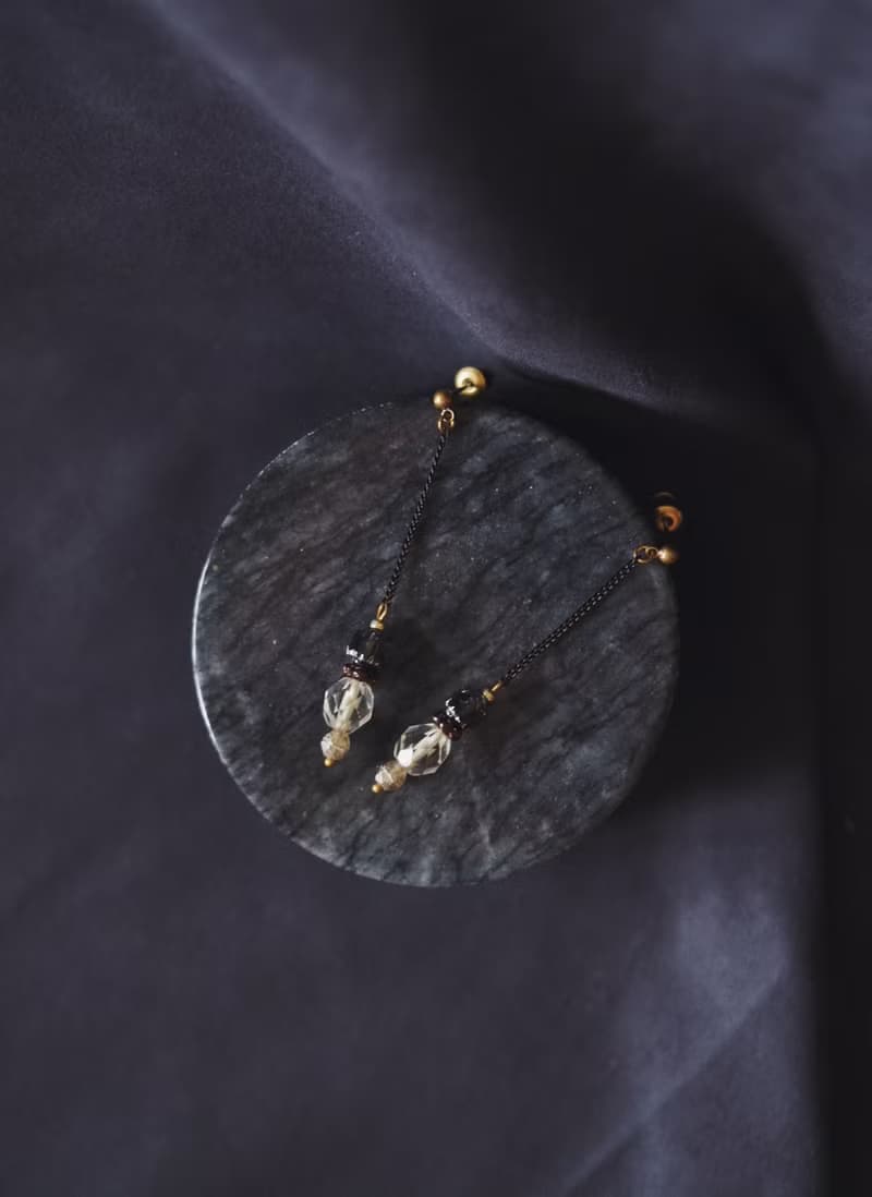 簡約垂墜 捷克玻璃珠耳環