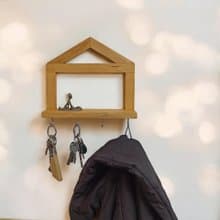 Handmade Wooden Key Holder with Shelf and Hooks