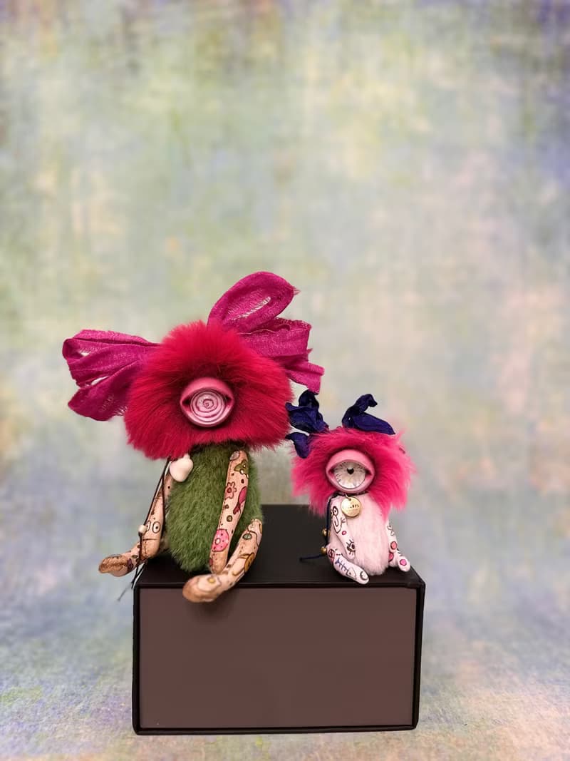 Tiny pink&white cyclop with tattoo _ MADE-TO-ORDER!