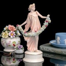 英國製Wedgwood風姿綽約手繪彩色跳舞女神限量瓷偶雕像雕塑sixth