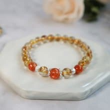 【孔雀草】 日光石 金太陽 金髮晶 S925純銀手鍊