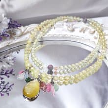 頂級黃金葡萄石 黃金鋰雲母 碧璽 108手串念珠 6.6mm 單品 禮物