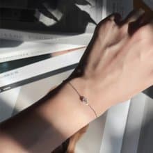 純銀經典單鑽手鍊