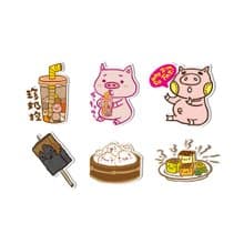 防水貼紙-貪吃鬼豬豬