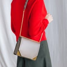 PANDORA SMALL - SMALL MINIMAL WOMAN LEATHER SHOULDER BAG- BEIGE/CREAM