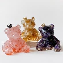【快速出貨】水晶大幾何熊 M號 | 天然石擺飾 | 生日 情人節禮物