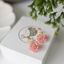 八重櫻 • 粉 - 櫻花 手工樹脂耳環 耳夾 禮物