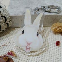 白兔_壓克力吊飾(鑰匙圈)-雙面圖案-新廠商_兔子
