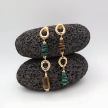 【禮物】COLE COOL upside down系列虎眼石孔雀石銀耳環 耳夾