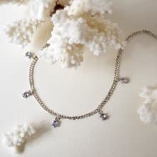 簡約淡紫色坦桑石吊墜配925銀項鍊 // 天然寶石 // 十二月份生日