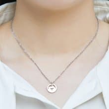 小貓咪頭星座項鍊 - 抗敏醫療鋼