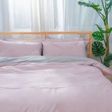 冬夏兩用寢具套組-莫代爾天絲UMORFIL美膚膠原蛋白紗-粉色