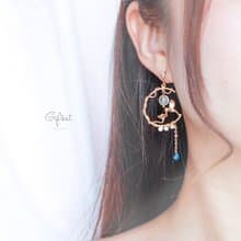 Giftest 金髮晶天河石 / 無憂基督教耶穌福音飾品耳環聖經水晶J34