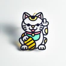 招福貓 招財貓 中指貓 掛飾 l 龍年 福貼 揮春 春聯 招財