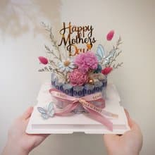 母親節有錢花一層蛋糕/可放15張/有錢花蛋糕/永生花/鈔票蛋糕