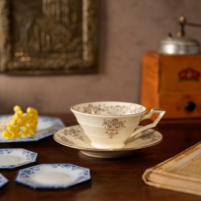 荷蘭Mosa金紋寬口茶杯組/咖啡杯