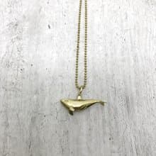 大海小世界。虎鯨項鍊。Orca。黃銅。brass